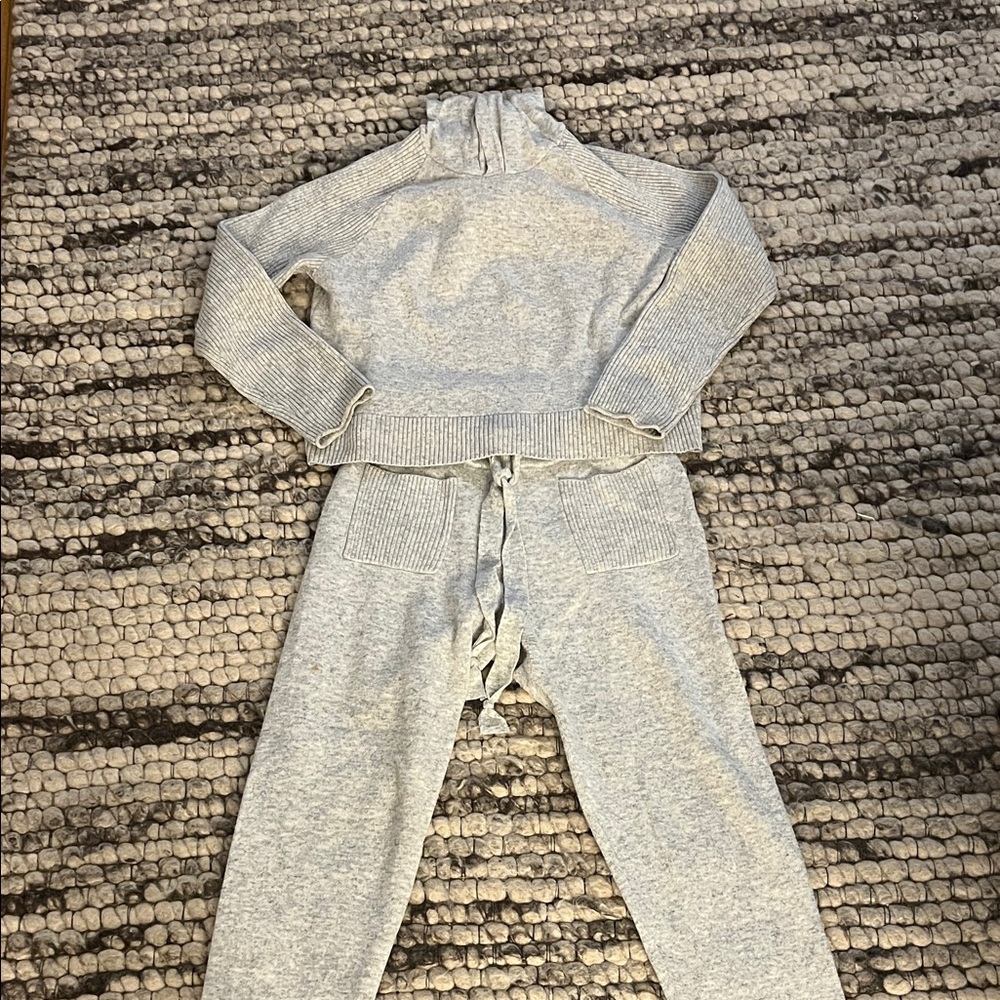 Cozy Gray Knit Sweater and Pants Set
